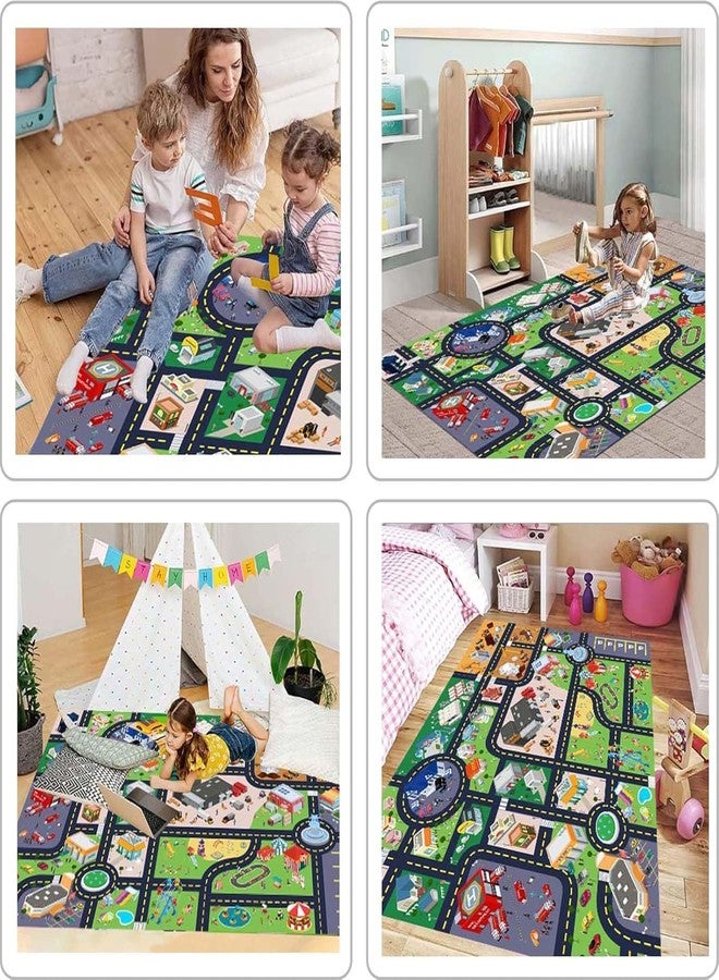 Pyrrhite Kids Rug Playroom Car Rug Play Mat City Life Road Rug for Cars Fun City Map for Track Toys,Carpet for Bedroom Boys (city01, 2.6×3.9ft/31×47in) - Image 5