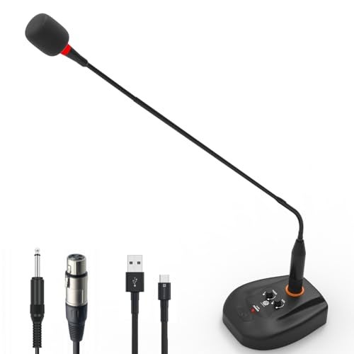DIGIMORE 24" Desktop Podium Gooseneck Condenser Microphone | XLR Input, ON/Off Switch | Ideal for Meetings, Video Conferences, Streaming, Lectures (D-660) - Image 1