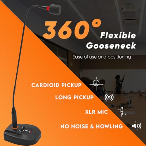 DIGIMORE 24" Desktop Podium Gooseneck Condenser Microphone | XLR Input, ON/Off Switch | Ideal for Meetings, Video Conferences, Streaming, Lectures (D-660) - Image 5