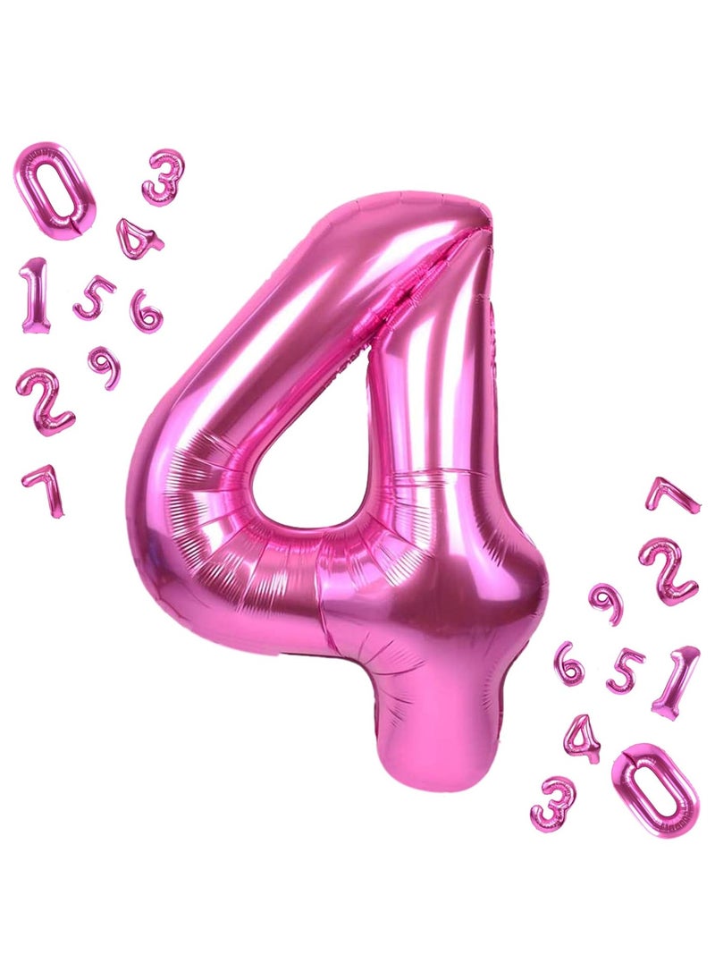 KATCHON Pink Number 4 Balloon for 4th Birthday or Anniversary Decoration 40 Inch  - Image 1