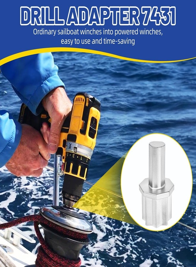 Lwlaboc 2 Pcs Boat Winch Drill Bit Adapter 7431 Portable Drill Winch Sailboat Accessories Sailing Gear - Image 2