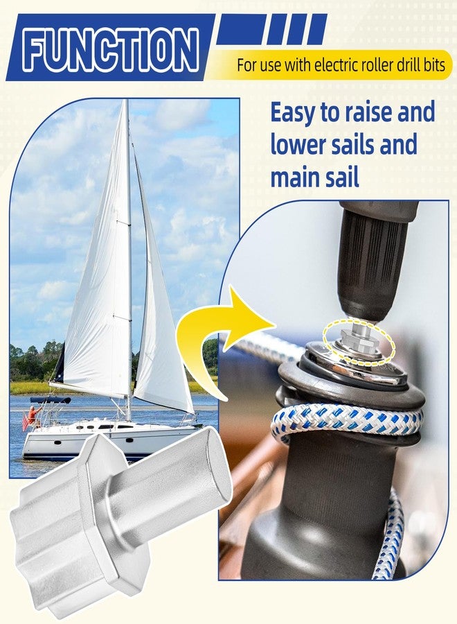 Lwlaboc 2 Pcs Boat Winch Drill Bit Adapter 7431 Portable Drill Winch Sailboat Accessories Sailing Gear - Image 4