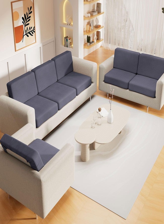 hyha Waterproof Sectional Couch Covers, Non Slip Sofa Couch Cushion Covers L Shape, Thick Stretch Jacquard Fabric, Washable Sofa Slipcovers with Elastic Bottom (1 Piece for Chaise, Middle Grey) - Image 2