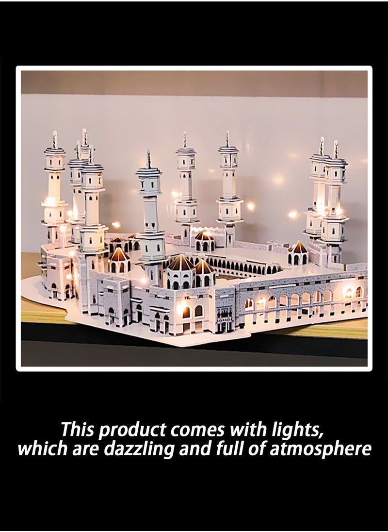 HILUKE - Great Mosque of Mecca 3D Puzzle, Islamic Mecca Mosque DIY Puzzle Toy, Saudi Arabian Architecture Building Block Model, Gifts for Kids Adult(150 Pieces) - Image 1