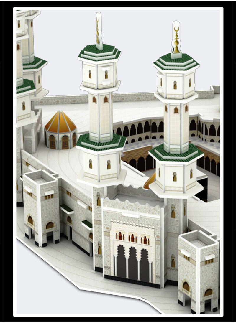 HILUKE - Great Mosque of Mecca 3D Puzzle, Islamic Mecca Mosque DIY Puzzle Toy, Saudi Arabian Architecture Building Block Model, Gifts for Kids Adult(150 Pieces) - Image 1