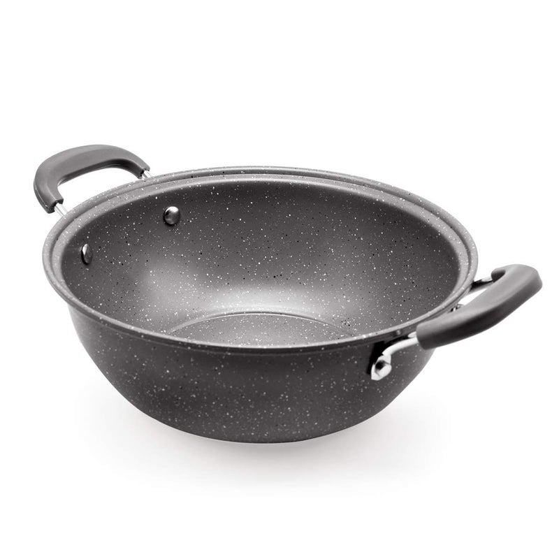 Olpad Non Stick Fry Stir Fry Pan with Lid Wok Pan Steamer Fryer Pot Pans with Lid Frying Basket and Steam Rack Stir Fry Pan 24 cm - Image 2