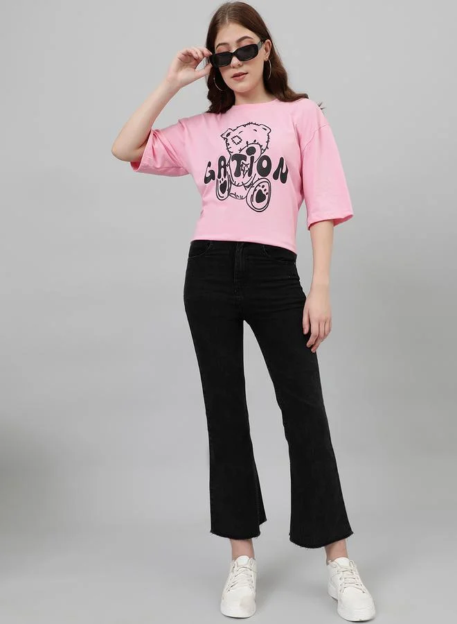 Kotty Oversized Bear Graphic Print Drop Shoulder T-Shirt by Styli