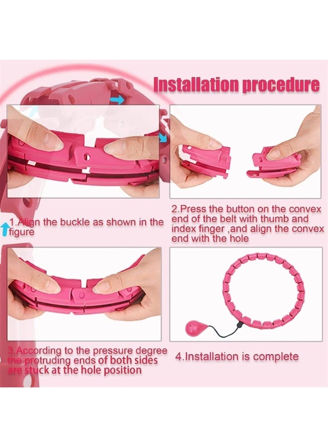 سبورت كيو Smart Hula Hoop for Weight Loss, 28-Knot Adjustable Slimming Hula Hoop with Weighted Ball | 360° Auto-Spinning Massage Hoop for Belly Fat Burning, Waist Trimming & Home Fitness | Quiet, Safe Workout Hoop for Women & Men - Image 4