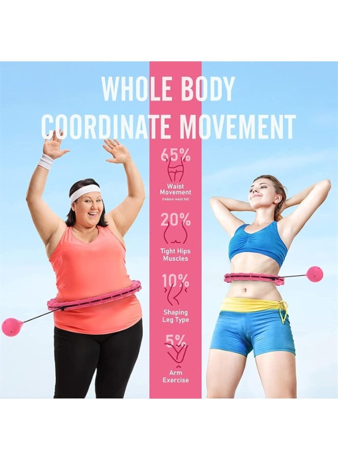 سبورت كيو Smart Hula Hoop for Weight Loss, 28-Knot Adjustable Slimming Hula Hoop with Weighted Ball | 360° Auto-Spinning Massage Hoop for Belly Fat Burning, Waist Trimming & Home Fitness | Quiet, Safe Workout Hoop for Women & Men - Image 5