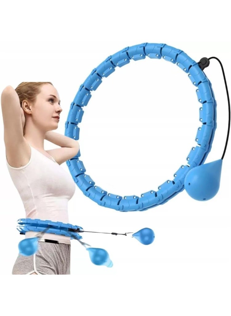 سبورت كيو Smart Hula Hoop for Weight Loss, 28-Knot Adjustable Slimming Hula Hoop with Weighted Ball | 360° Auto-Spinning Massage Hoop for Belly Fat Burning, Waist Trimming & Home Fitness | Quiet, Safe Workout Hoop for Women & Men - Image 1