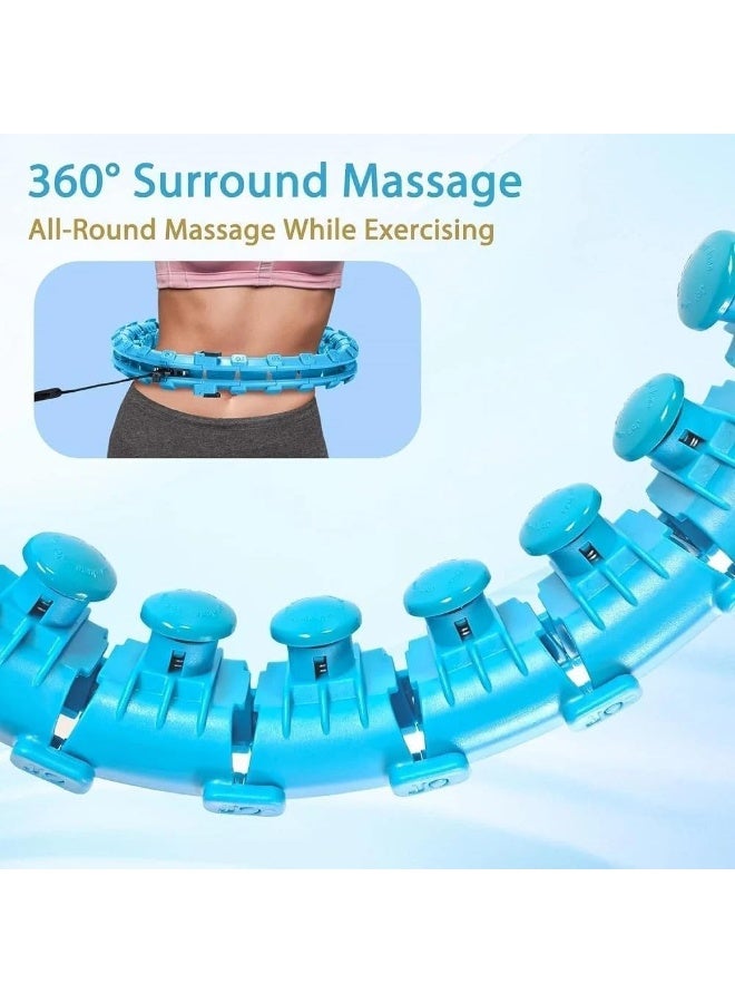 سبورت كيو Smart Hula Hoop for Weight Loss, 28-Knot Adjustable Slimming Hula Hoop with Weighted Ball | 360° Auto-Spinning Massage Hoop for Belly Fat Burning, Waist Trimming & Home Fitness | Quiet, Safe Workout Hoop for Women & Men - Image 2