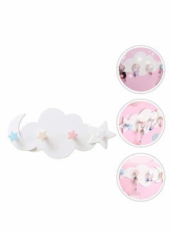 Excefore 2 Pcs Moon Star Cloud Shape Wall Hooks, Nail- Free Creative Heavy Duty Clothes Hangers Keys Ring Holder Adhesive Wall Racks  - Image 5
