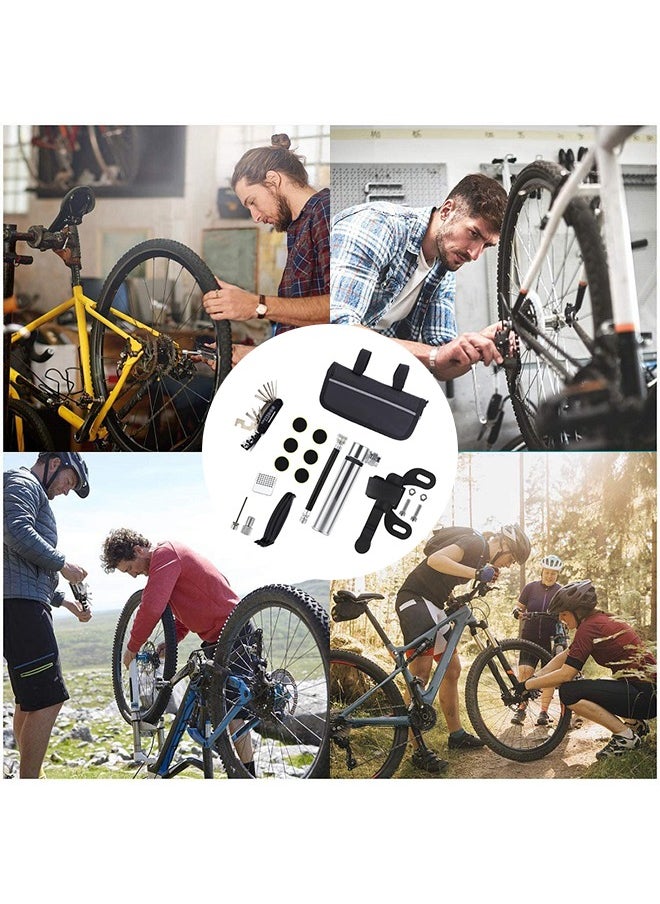 GROIC Bicycle Bike Repair Tool Kit Bag with Tire Pump, Portable Patches Fixes,  Inflator, Maintenance For Camping Travel Essentials Safety Emergency Set  - Image 5
