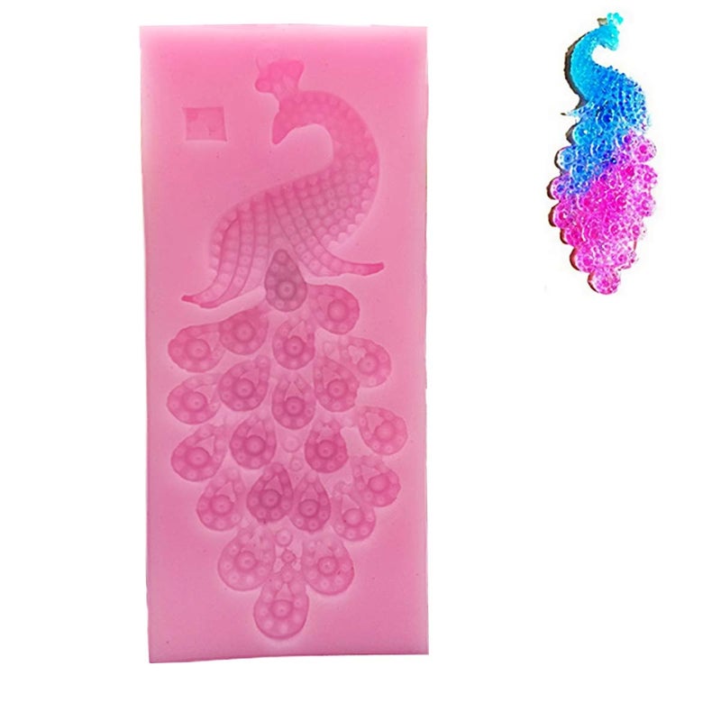 HengKe Silicone Beautiful Peacock Mold  birds Silicone Jelly Sugar Chocolate Fondant Molds for Sugarcraft Candy Cake Decoration Cupcake Topper Ice Jewelry - Image 1