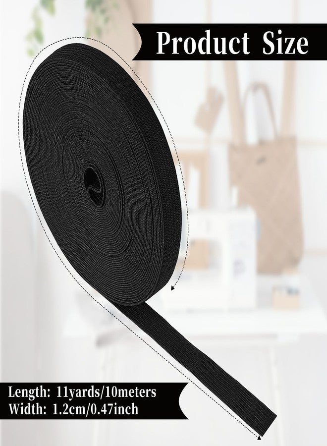 JIYIN 10Yard Elastic Band for Sewing, 1/2 Inch Width Flat Elastic Straps Braided Elastic Stretch Strap for Crafts Sewing Waistband and Pants Waist(Black) - Image 2