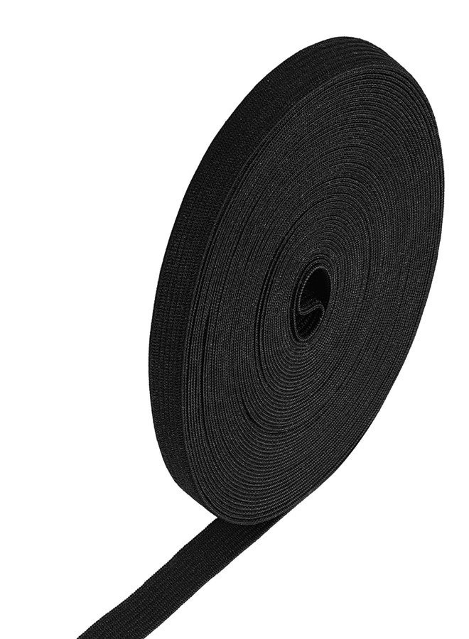 JIYIN 10Yard Elastic Band for Sewing, 1/2 Inch Width Flat Elastic Straps Braided Elastic Stretch Strap for Crafts Sewing Waistband and Pants Waist(Black) - Image 1