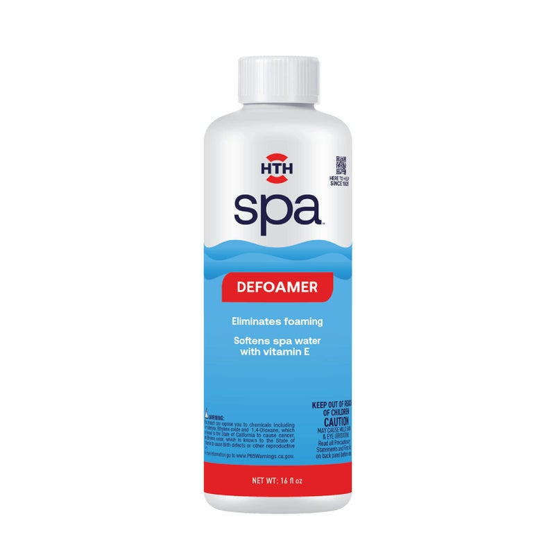 HTH Spa 86116 Defoamer, Spa & Hot Tub Chemical Eliminates Foaming, Softens Water, 16 oz - Image 1