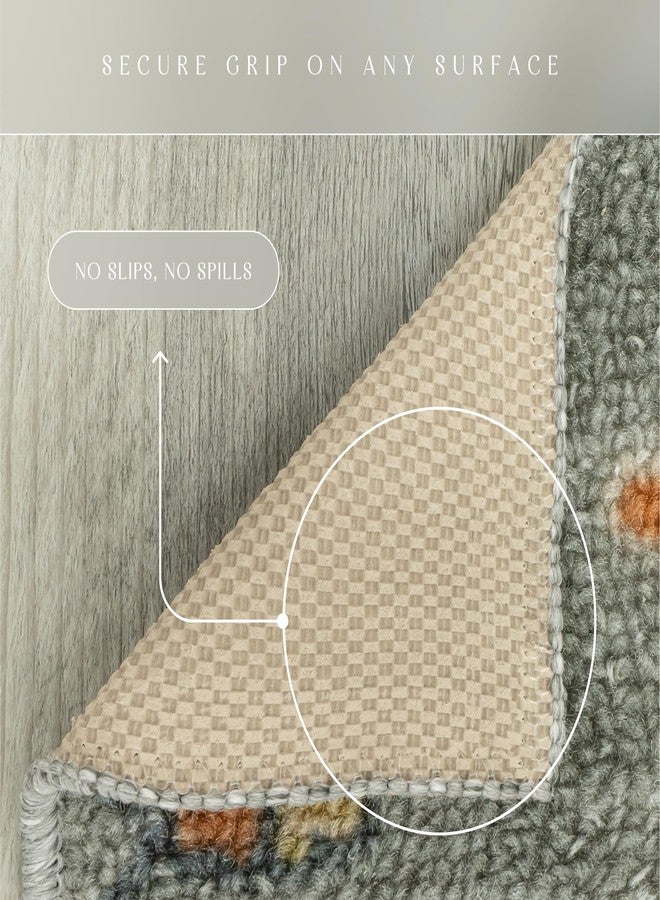 مابلز راغز سجاد مطبخ مابلز روجز فلور ذو الزخارف العصرية، مانع للانزلاق، مناسب للمناطق المميزة [صنع في الولايات المتحدة الأمريكية]، رمادي لامع، 2.6 × 3.10 قدم - Image 5
