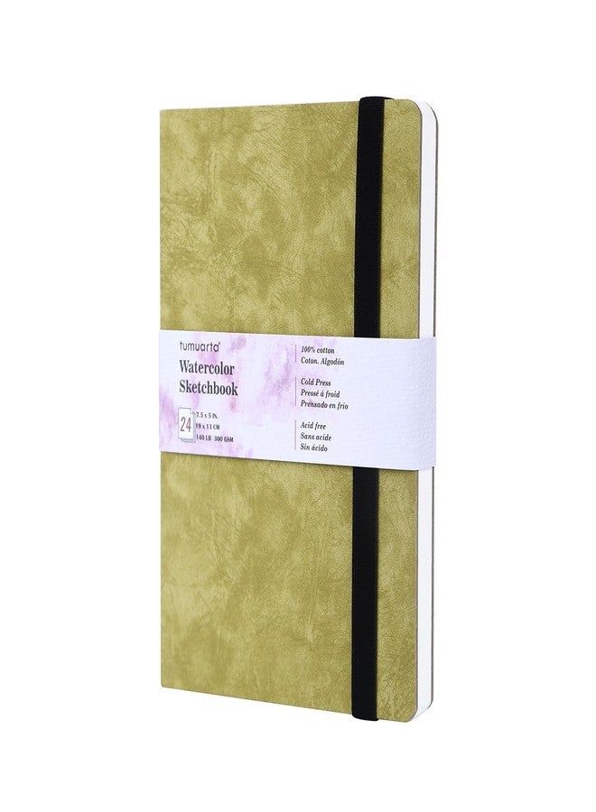 tumuarta Watercolor Sketchbook, 7.5x5", 140 LB, 300GSM, 100% Cotton Paper, Cold Press, 24 Sheets,48 Pages, Watercolor Journal for Use As Travel Sketch Book and Mixed Media Pad On The Go - Image 1