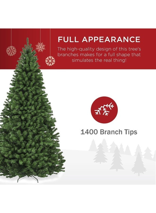 NIBEMINENT Christmas Tree 7ft Real Pine Needles Artificial Christmas Trees with 1400 Full Branches Tips Xmas Tree for Home and Office,Easy Assembly Metal Stand - Image 4
