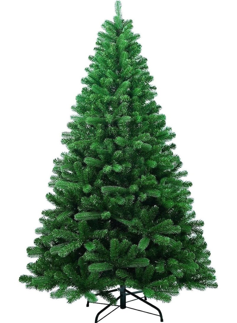 NIBEMINENT Christmas Tree 7ft Real Pine Needles Artificial Christmas Trees with 1400 Full Branches Tips Xmas Tree for Home and Office,Easy Assembly Metal Stand - Image 1