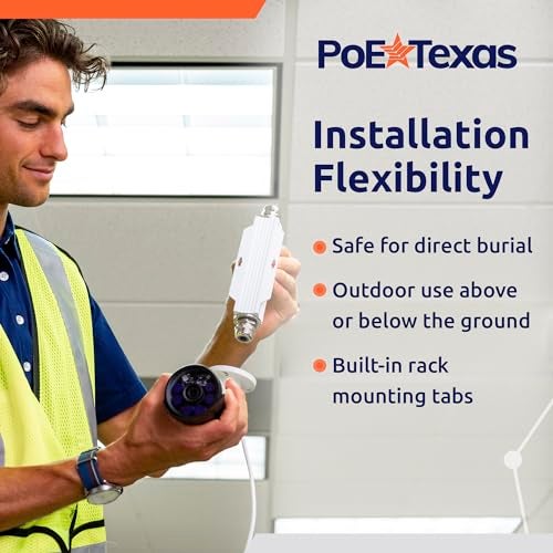 PoE Texas Outdoor PoE Extender - IP67 Waterproof Direct Burial Repeater - High-Speed Ethernet Booster Extends Power Gigabit Data Range up to 660' - IEEE 802.3bt/at/af Compliant for IP Cameras, VoIP - Image 4