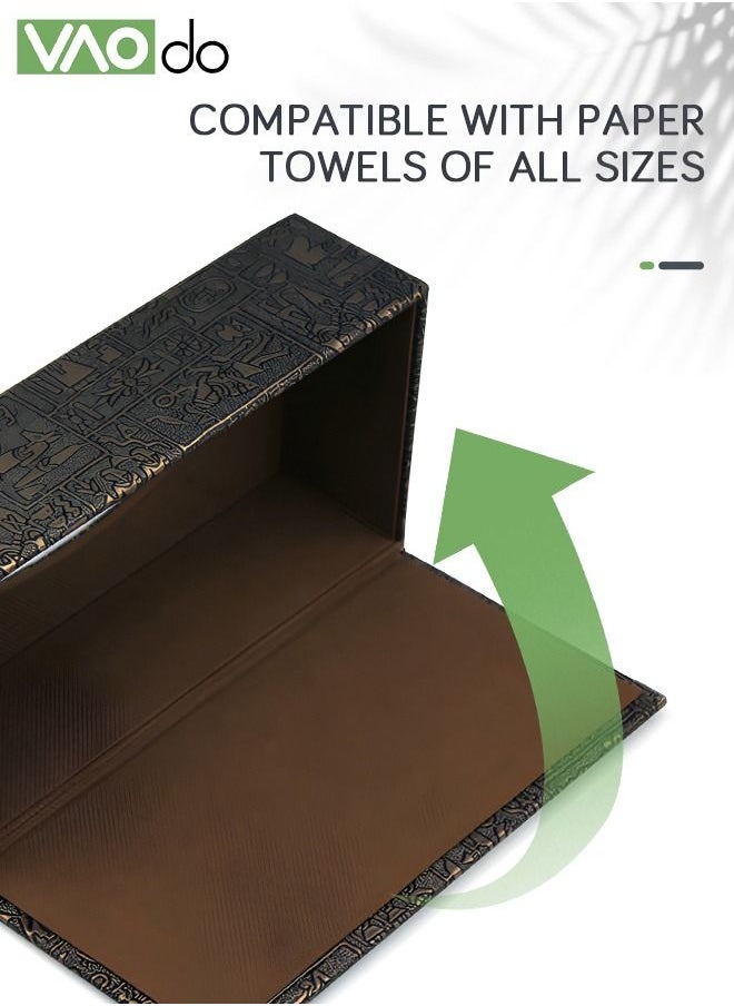 VAOdo - Leather Tissue Holder Vintage Pattern Tissue Storage Box 12*24*9.5CM - Image 1