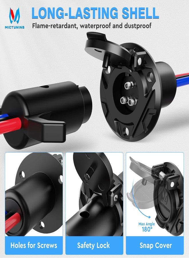 MICTUNING 3-Wire Trolling Motor Plug & Receptacle, 12-24V 10 AWG, Male Female Quick Connect for Marine Boat Yacht Minn Kota MotorGuide Newport, Waterproof Dustproof Cover, 6pcs Butt Connectors - Image 4