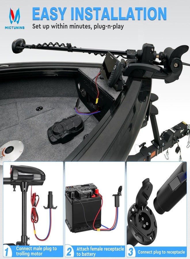 MICTUNING 3-Wire Trolling Motor Plug & Receptacle, 12-24V 10 AWG, Male Female Quick Connect for Marine Boat Yacht Minn Kota MotorGuide Newport, Waterproof Dustproof Cover, 6pcs Butt Connectors - Image 5