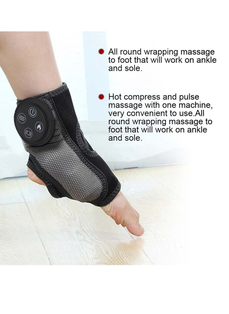Electric Foot Ankle Massager, Heated Ankle Brace for Sprained Ankle, Multi-Level Settings Vibrations and Heating Modes, Heating Pad for Knee Elbow Shoulder Relax