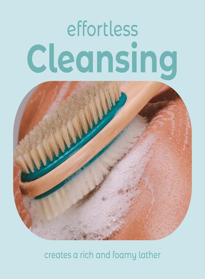 MainBasics Back Scrubber for Shower - Long Handle Dual-Sided Brush for Body Wash & Scrubbing with Exfoliating & Soft Bristles (Teal, Wood) - Image 4