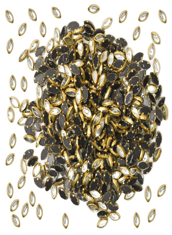 Embroiderymaterial Kundans for Embroidery, Craft and Jewellery Making (Marquise Shape, 5MM, 500 Pieces),Stone, Silver - Image 1