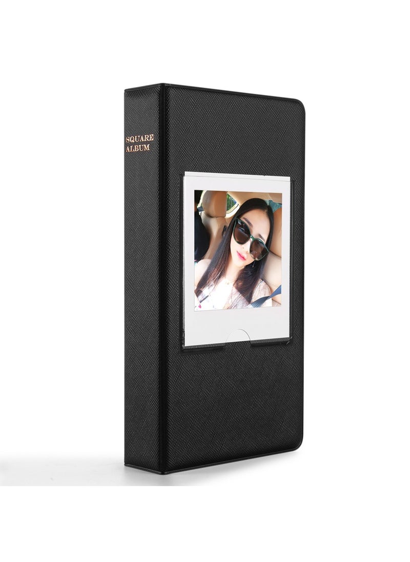 CAIUL CAIUL Compatible 64 Pockets Instax Square Book Album for Fujifilm Instax Square SQ10 SQ6 Instant Film (Black)  - Image 1
