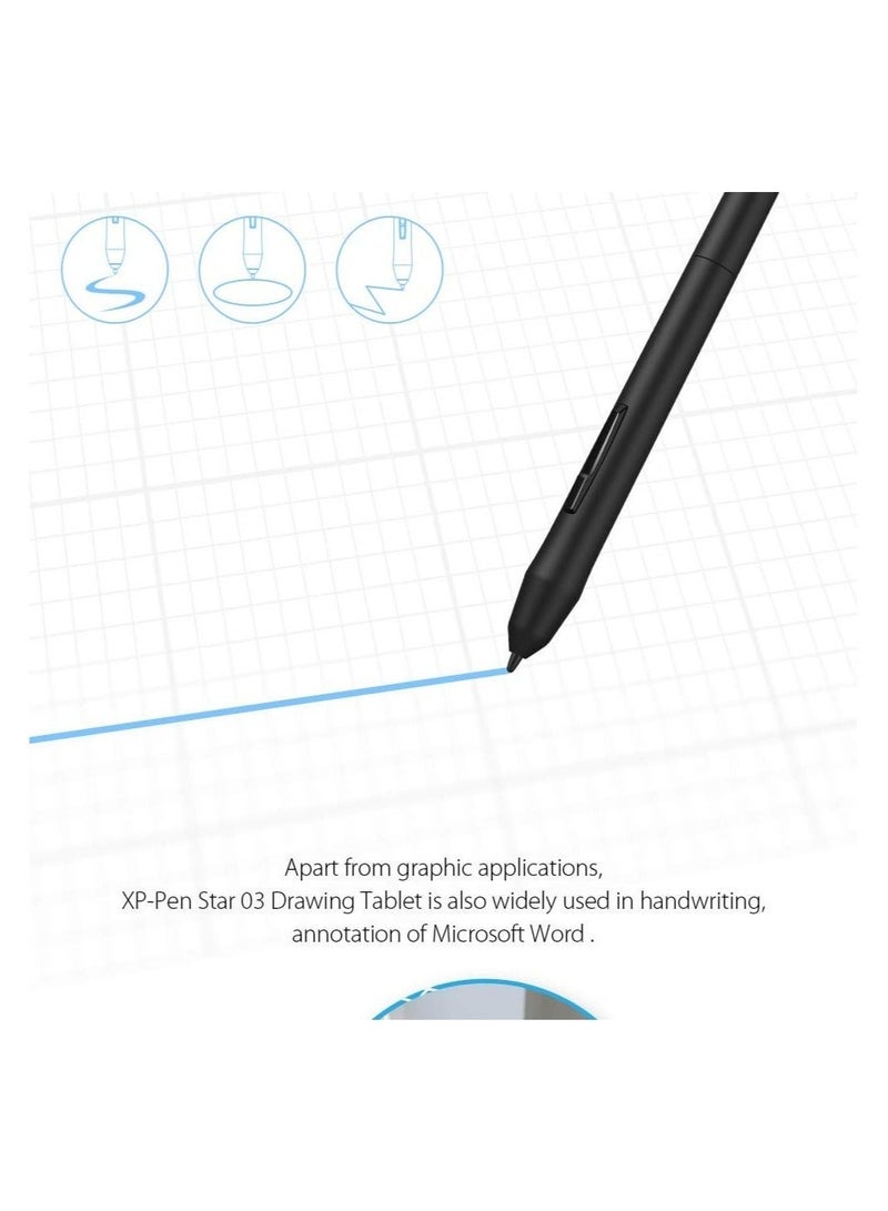 XP-PEN Star 03 12" Graphics Tablet, 10×6" Drawing Pad with Battery-Free Stylus & 8 Hotkeys for Digital Art, Design, Teaching & Creative Work - Image 5