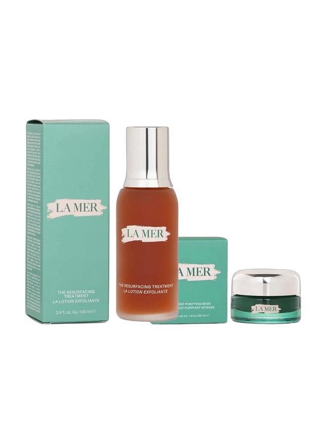 La Mer Resurfacing Treatment Lotion 100ml Bundle with The Deep Purifying Mask 50ml - Exfoliating Toner & Detoxifying Clay Mask Skincare Set for Clear Pores - Image 1