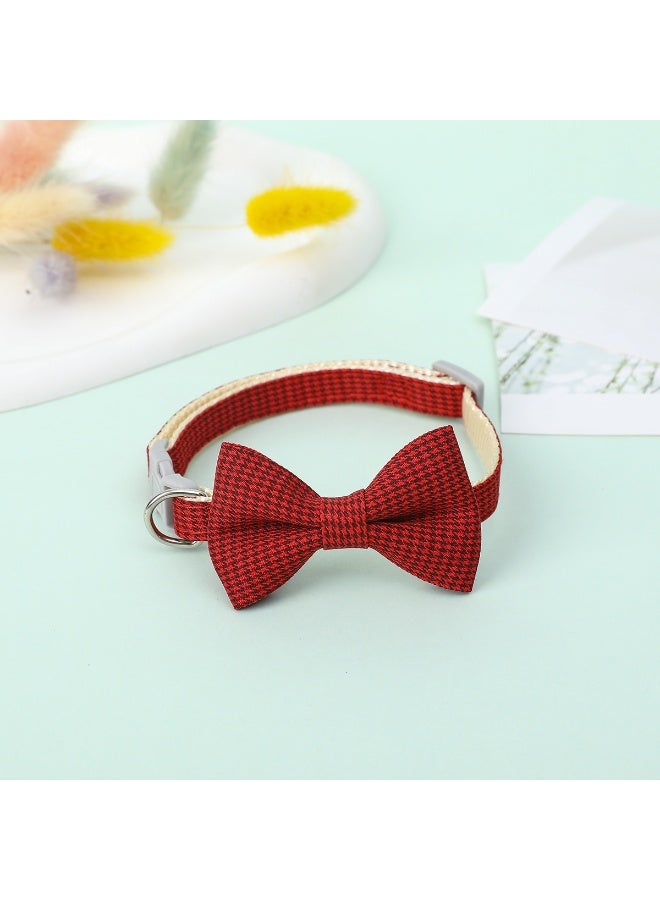 Loquat 1pc Adjustable Plaid Cat Collar with Bow Tie - Perfect for Holiday Dress Up and Everyday Wear - Image 1