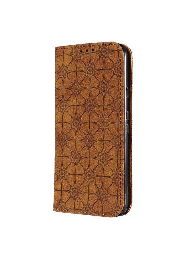 Zaboon Case For Google Pixel 4a Lucky Flowers Embossing Pattern Magnetic Horizontal Flip Leather Case with Holder & Card Slots - Image 2