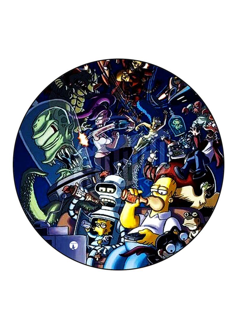 Futurama And The Simpsons Printed Mouse Pad Multicolour