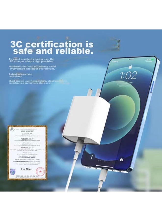 Jowoye Apple Charger, 20w Fast Charging Pd Set, Suitable For Iphone 13/12/14 Pro Max, Charging Head, Ipad Air/mini Tablet, Mobile Phone Data Cable, Apple Compatible - Image 3