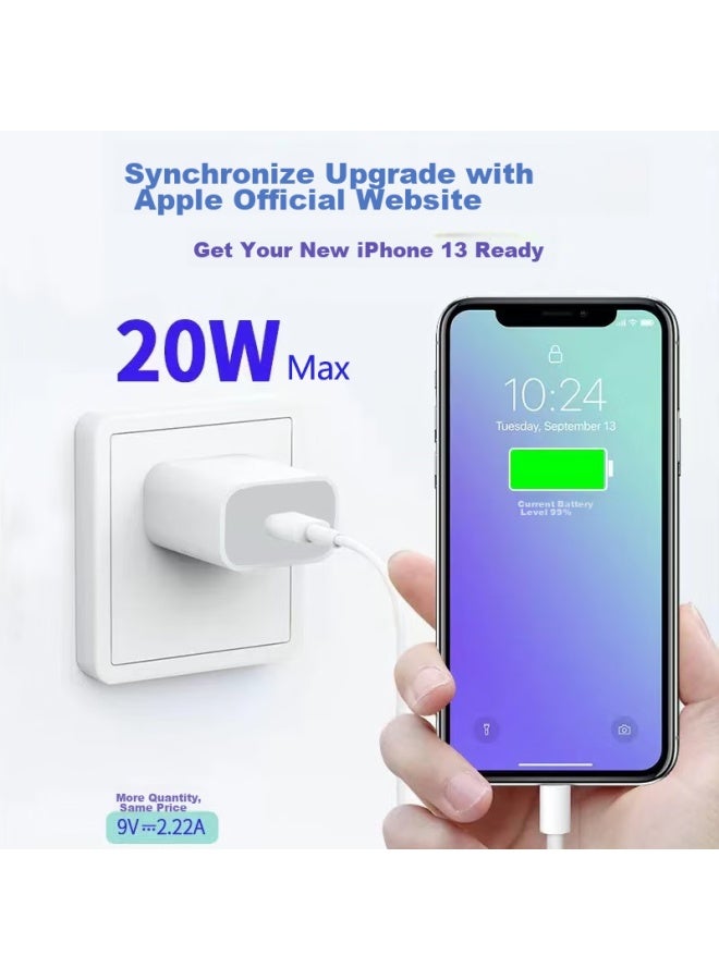 Jowoye Apple Charger, 20w Fast Charging Pd Set, Suitable For Iphone 13/12/14 Pro Max, Charging Head, Ipad Air/mini Tablet, Mobile Phone Data Cable, Apple Compatible - Image 4