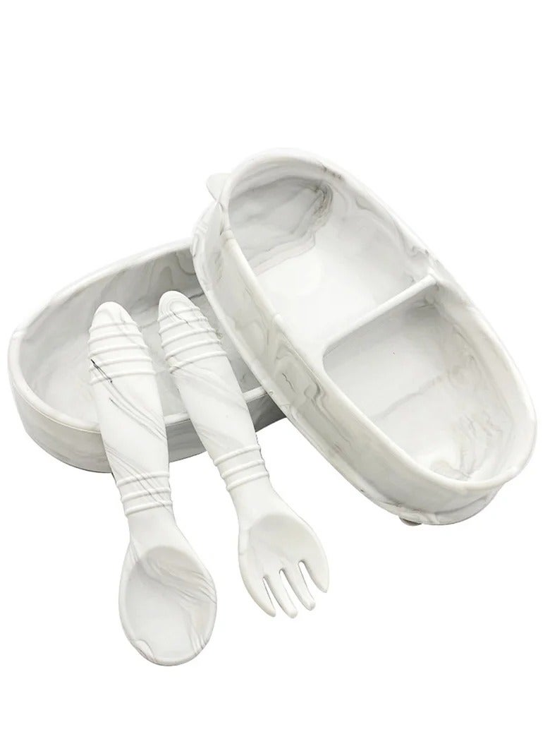 Marlowe and Sage Wanderer Plate and Container Set Children's Dishes Set Sucker Baby Food Feeding Tableware Plate Baby Eating Bowl Spoon set Kids Assist Self Feeding Training Eating Set - Image 1