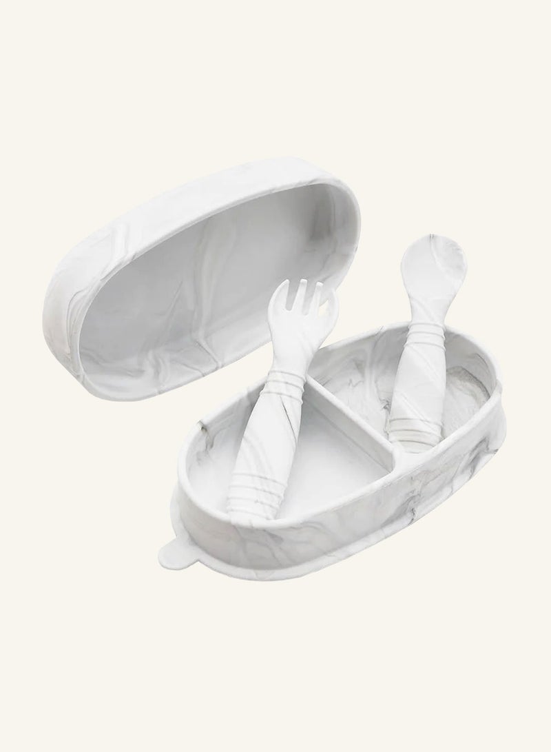 Marlowe and Sage Wanderer Plate and Container Set Children's Dishes Set Sucker Baby Food Feeding Tableware Plate Baby Eating Bowl Spoon set Kids Assist Self Feeding Training Eating Set - Image 4