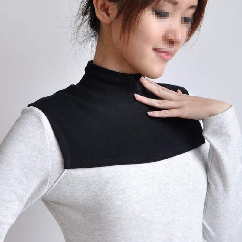 Teemall Womens Warmer Cotton Half Top Mock Blouse Dickey Collar Neck Dickey False Fake Turtleneck Neck (Black+White+Gray) - Image 5