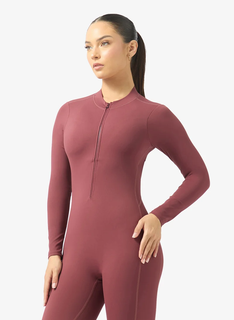 FRWD  Back Cutout Detail Zip Up Onesie for Women | Best Price UAE