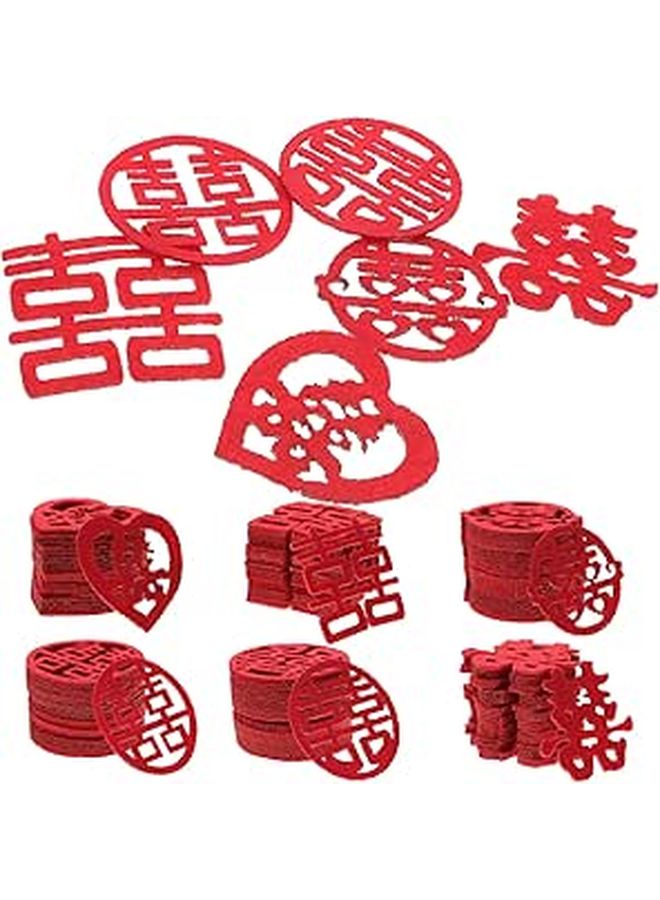 Chinese Wedding Confetti Scatter 120pcs 5cm Xi Characters Decor For Bridal Shower - Image 1