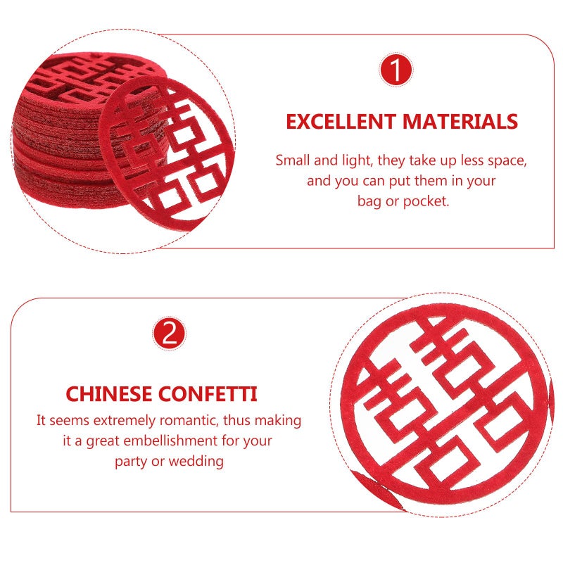 Chinese Wedding Confetti Scatter 120pcs 5cm Xi Characters Decor For Bridal Shower - Image 4