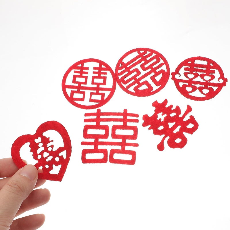 Chinese Wedding Confetti Scatter 120pcs 5cm Xi Characters Decor For Bridal Shower - Image 5