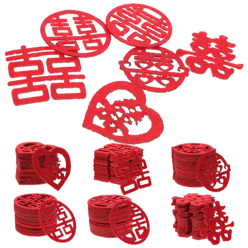 Chinese Wedding Confetti Scatter 120pcs 5cm Xi Characters Decor For Bridal Shower - Image 2