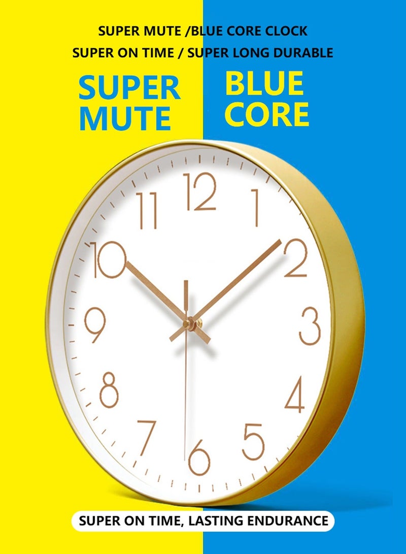 HOOGIFFT Non-Ticking Silent Wall Clocks 12 Inch Battery Operated Quartz Classic Decor Clock, Easy to Read for Office,Classroom,Home,Living Room,Children room,Bedroom,Kitchen - Image 2