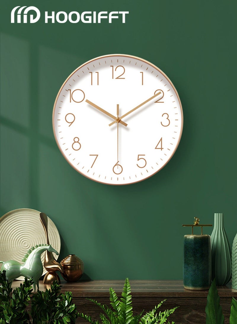 HOOGIFFT Non-Ticking Silent Wall Clocks 12 Inch Battery Operated Quartz Classic Decor Clock, Easy to Read for Office,Classroom,Home,Living Room,Children room,Bedroom,Kitchen - Image 5